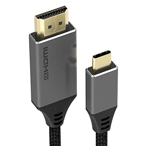 JYFT USB C to HDMI 케이블 가정용 오피스 10FT/ 3m, 4K 타입 C to HDMI 케이블 (호환가능한 썬더볼트 3), 서피스 북 2 and More.