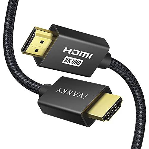 8K HDMI 2.1 케이블 48Gbps 3.3ft, iVANKY 울트라 High-Speed Braided HDMI 케이블, 4K@120Hz 8K@60Hz eARC HDR HDCP 2.2 2.3 호환가능한 PS5/ PS4/ 애플 TV/ 파이어 TV/ Roku/ 엑스박스/ 맥북 프로 2021