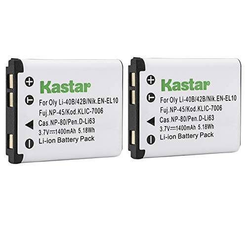 Kastar 배터리 (2-Pack) 산요 Xacti VPC-E1403, VPC-E1500, VPC-E1500TP, VPC-E1600, VPC-E1600TP, VPC-T700, VPC-T850, VPC-T1060, VPC-T1284, VPC-T1495, VPC-T1496, VPC-TP1000 카메라
