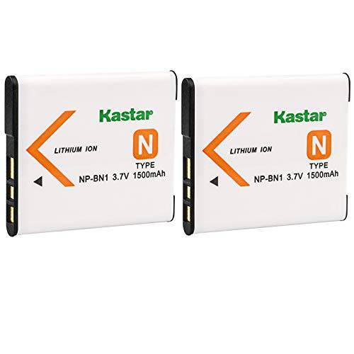 Kastar 배터리 (2-Pack) 교체용 소니 NP-BN1 DSC-TX20 DSC-TX30 DSC-W530 DSC-W570 DSC-W650 DSC-W800 DSC-W830 DSC-W560 DSC-T99 DSC-TX5 DSC-W320