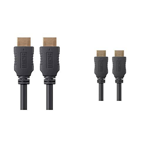 Monoprice HDMI 고속 케이블 - 1.5 Feet - 블랙, 4K@60Hz, HDR, 18Gbps, YUV 4:4:4, 28AWG - 셀렉트 시리즈&  고속 HDMI 케이블 - 3 Feet - 블랙