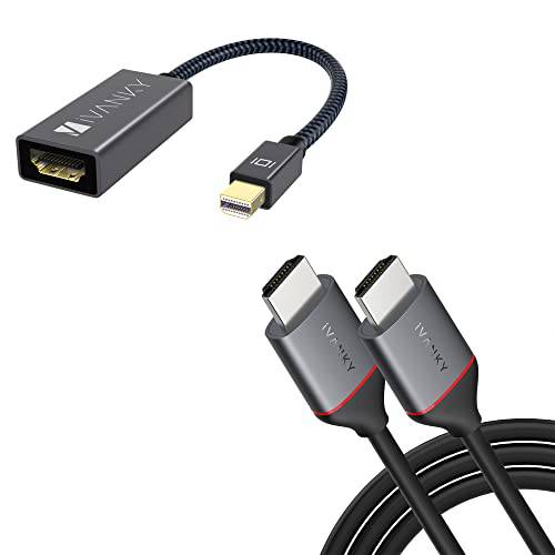 ivanky 미니디스플레이포트, 미니 DP to HDMI 어댑터+ ivanky 4K HDMI 케이블 10 ft