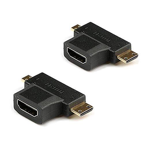 Willwin 2pcs 2-in-1 미니 HDMI and 마이크로 HDMI Male to HDMI Female 어댑터 금도금 스마트폰, 태블릿 and 카메라 etc.