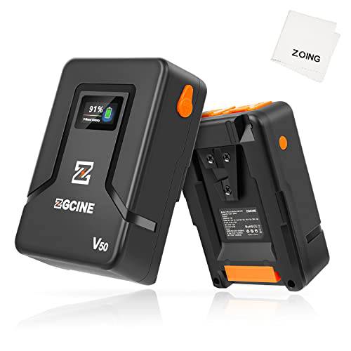 ZGCINE V50 V-Mount V-Lock 배터리 3400mAh(50Wh/ 14.8V) D-TAP, USB-C, BP 입력&  출력, USB-A& DC 출력, 미니 보조배터리, 파워뱅크 카메라, 캠코더, LED 라이트, 모니터 and 스마트폰