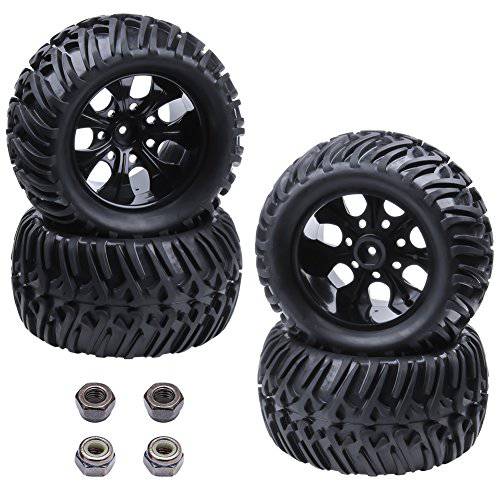Hobbypark 4pcs RC Tires and 휠 Rims 세트 Foam 깔창 12mm Hex 허브 for 1/ 10 저울 Off 로드 몬스터 트럭