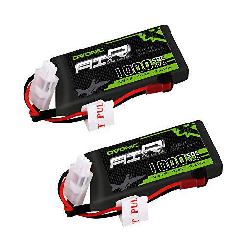 Ovonic 1000mAh 2S 7.4V 50C 리포 배터리 Pack with JST Plug for RC 차량용 트럭 Truggy RC Hobby(2 Packs)