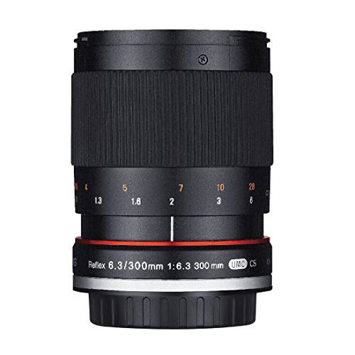 Rokinon 300M-M-BK 300mm F6.3 미러 렌즈 for 캐논 M 미러리스 호환가능 렌즈 카메라