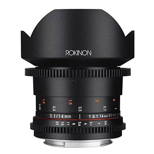 Rokinon Cine DS DS14M-NEX 14mm T3.1 ED AS IF UMC 풀 프레임 Cine 와이드 앵글 렌즈 for 소니 E