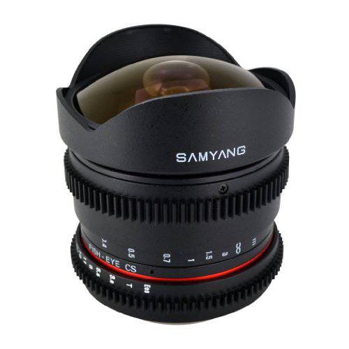 Samyang Cine SY8MV-N 8mm T3.8 Cine for Nikon Video DSLR with Declicked Aperture, 블랙