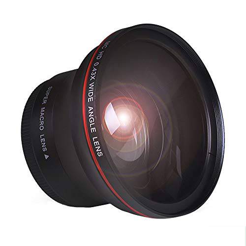 Tectra 52MM 0.43x 프로페셔널 HD 와이드 앵글 렌즈 (Macro Portion) for Nikon DSLR D3300 D3200 D3100 D5500 D5300 D5200 D5100 D7100 D7000 카메라