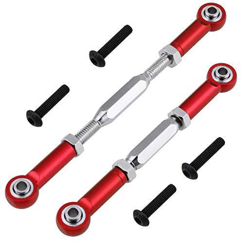 Hobbypark  조절가능 79-102mm 알루미늄 Turnbuckles and 캠버 Links with Rod Ends for RC Traxxas 사선 4x4 1/ 10 Short Course 레이싱 트럭 옵션 Upgrade 부속 (Red)