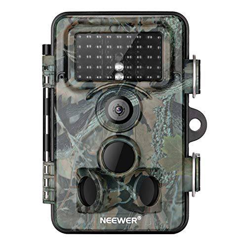 Neewer 트레일 게임 캠 16MP 1080P HD 디지털 방수 사냥 정찰활동 캠 120 도 와이드 앵글 렌즈 with 0.3s 트리거 스피드 모션 센서 나이트 비전 for 야생동물 모니터링