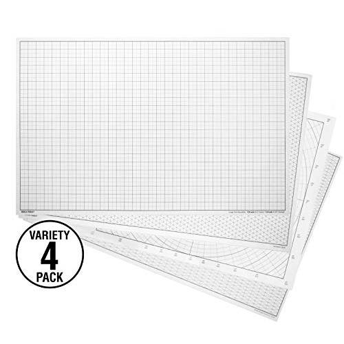 Koala 도구 | 기하학적 그리드,격자무늬 Transparency Sheets ( 버라이어티팩 of 4) - 11 x 17 | 간접비 프로젝터 and 라이트 박스 Transparencies - 트레이싱 필름 for 스케치&  드로잉