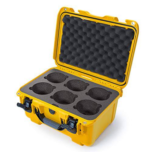 Nanuk 918 방수, 워터푸르프 하드 케이스 with Custom 폼 for 6 Lenses - Yellow