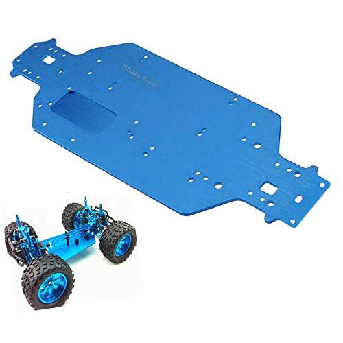 ShareGoo CNC 알루미늄 Chassis 교체용 Upgrade 부속 04001 for HSP 94111 94107 94170 94118 97123, 1/ 10 RC Redcat Volcano Exceed Infinitive 트럭 Monster (Blue)