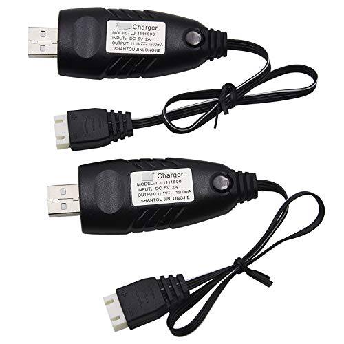 Blomiky 2 팩 11.1V USB 충전기 케이블 RC 차량용 보트 비행기 드론 에어건 11.1V 3S 3 셀 리포 배터리 11.1V USB New 2
