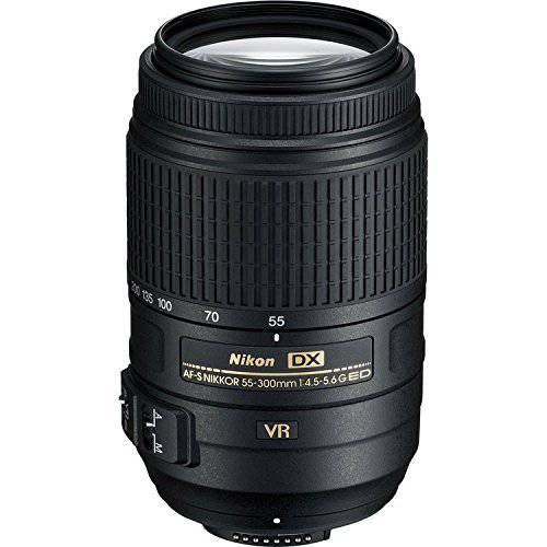 Nikon 2197-IV AF-S DX NIKKOR 55-300mm F/ 4.5-5.6G ED 진동 방지 줌 렌즈 오토 포커스 DSLR 카메라 인터네셔널 버전, 100