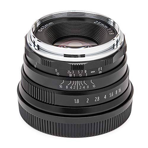 Koah Artisans 시리즈 25mm F/ 1.8 라지 조리개 수동 포커스 렌즈 후지필름 FX (블랙)
