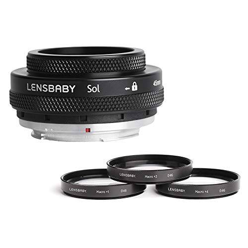 Lensbaby Sol 45mm F/ 3.5 렌즈 캐논 EF 카메라 Lensbaby 46mm 매크로 필터 번들,묶음