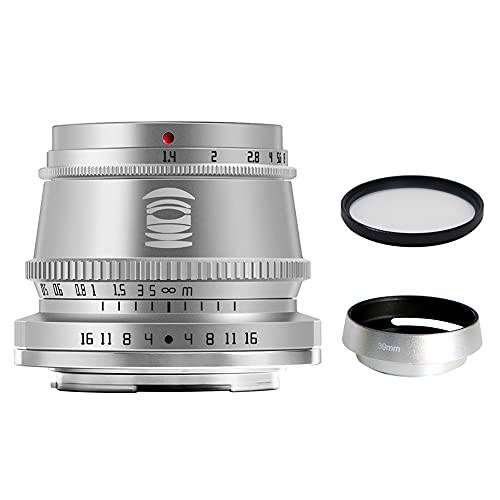 TTArtisan 35mm F1.4 APS-C 포맷 라지 조리개 수동 포커스 고정 렌즈 후지필름 X 마운트 카메라 실버