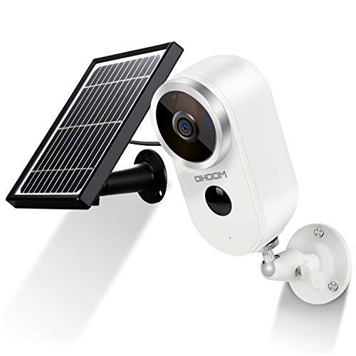 아웃도어 태양광 보안카메라, CCTV 무선 1080P 충전식 배터리 전원 와이파이 카메라 2 웨이 오디오, DIHOOM HD 비디오 무선 IP카메라 모션 알람 홈 감시 카메라 시스템