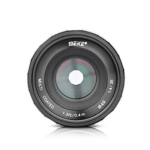 MEIKE 35mm F/ 1.4 수동 포커스 라지 조리개 렌즈 호환가능한 후지필름 미러리스 카메라 Such as X-T1 X-T2 X-T3