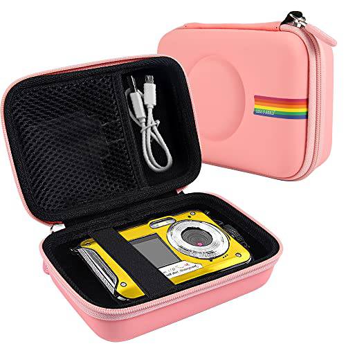 Leayjeen 방수 카메라 케이스 호환가능한 FHD 2.7K 48 MP 방수 수중 디지털 비디오 카메라 스노클링 워터 카메라 (케이스 Only) (핑크)