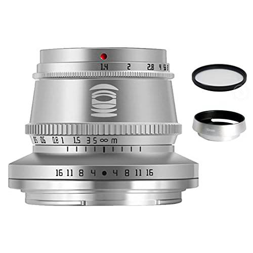 TTArtisan 35mm F1.4 APS-C 포맷 라지 조리개 수동 포커스 고정 렌즈 니콘 Z 마운트 카메라 실버 Z6 Z7 ZFC Z250