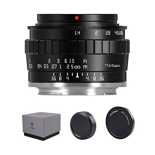 TTArtisan 23mm F1.4 APS-C Wide-Angle 프라임 렌즈 수동 포커스 고정 렌즈 호환가능한 소니 E-Mount 카메라 (블랙)