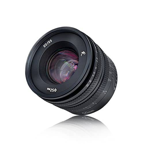 AstrHori 50mm F2.0 라지 조리개 풀 프레임 수동 프라임 렌즈 Blur 이펙트&  필터 슬롯 호환가능한 캐논 RF-Mount 미러리스 카메라 EOS RP, EOS R5, EOS R6, EOS R3, EOS R(Black)