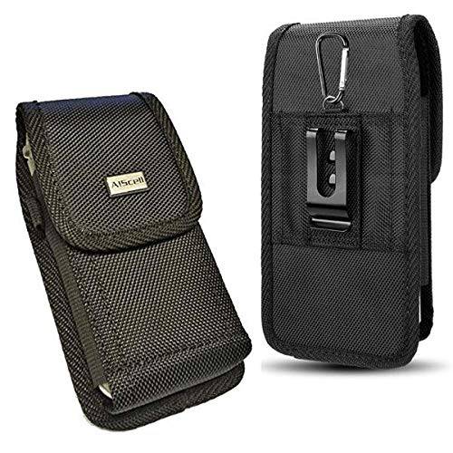 AISCELL Tactical Clip Holster for Pixel 4 XL, Pixel 3a XL, Pixel 3 XL, Pixel 2 XL, Nylon 내구성, 튼튼 엑스트라 라지 파우치 Fixed 메탈 벨트 케이스 with Cloth, Fits 폰 with Protective 커버 or Naked 폰