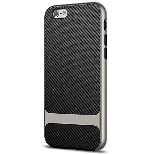 JETech 케이스 애플 아이폰 6s and 아이폰 6 슬림 보호 커버 충격흡수 카본 파이버 디자인 Grey for with