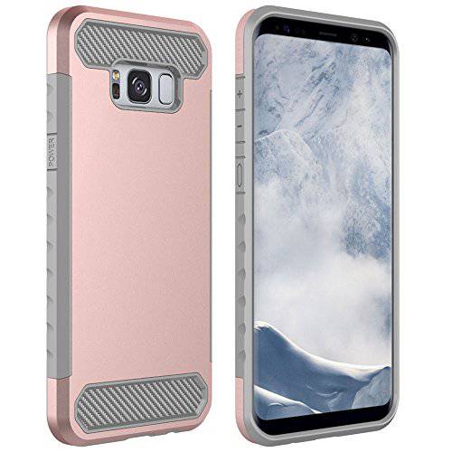 [CLINGCASE] Galaxy S7 Case, Dual Layer And Shock-Absorbing Bumper Hard Carbon Fiber Design Cover Case for Samsung Galaxy S7 (Rose Gold)