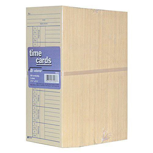 Tops 1260 위클리 Time Card, 2-Sided, 3-3/ 8-Inch x8-1/ 4-Inch, 500/ BX