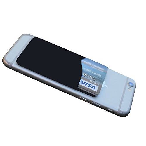 AgentWhiteUSA hui-87 부착형, 스티커 지갑, Adhesive/ ID/ 신용 Card,  파우치 Card, 홀더 for Android, 스마트 Phone, iPhone, 3m 파우치 - 블랙