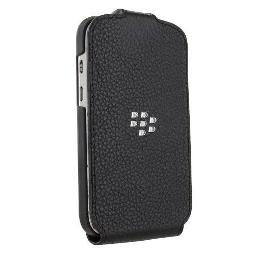 BlackBerry ACC-50707-301 가죽 플립 쉘 for Rim BlackBerry Q10 - 리테일 포장, 패키징 - 블랙