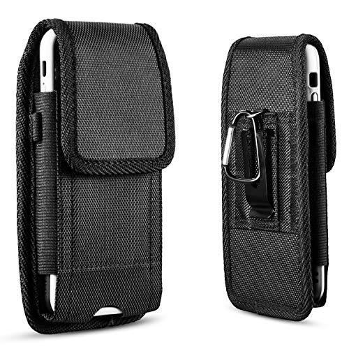 suily Nylon 폰 벨트 Holster with 메탈 벨트 Clip Protective Waist 폰 파우치 버티컬 플립 커버 for 아이폰 6/ 7/ 8 Plus(Fit for 5.5’Smartphones)