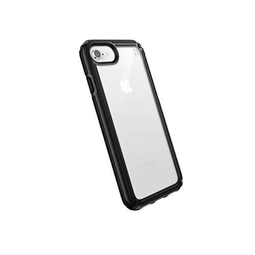 Speck Products 호환가능한 폰 케이스for 애플 아이폰 SE (2020)/ 아이폰 8, Presidio V-Grip 케이스, Clear/ 블랙
