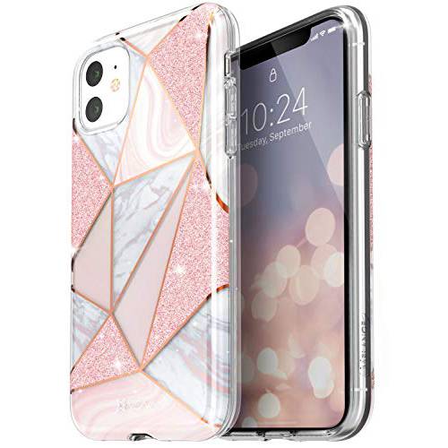 VENA 아이폰 11 Marble 케이스, Melange (Proof Protection) Stylish 글리터, 빤짝이 Sparkle 범퍼 케이스 커버 Designed for 애플 아이폰 11 (6.1-inch) - 로즈 골드