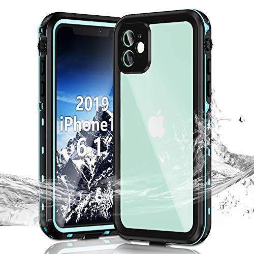 Janazan 아이폰 11 방수 케이스, 풀 Sealed Underwater Protective Cover, 방수 충격방지 스노우프루프 방진 with Built-in 화면보호필름, 액정보호필름 for 아이폰 11 6.1 inch 2019 (Blue)
