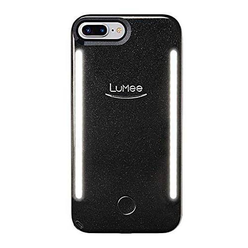 LuMee Duo 폰 케이스, 다크 퍼플 글리터, 빤짝이 | 프론트&  후면 LED Lighting, 가변 조광 | 쇼크 Absorption, 범퍼 케이스, 셀피 폰 케이스 |   아이폰 8+ /   아이폰 7+ /   아이폰 6s+ /   아이폰 6+