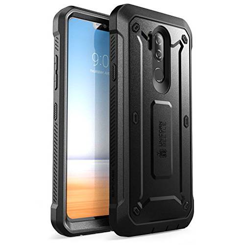 SUP케이스 Full-Body 러그드 Holster 케이스 for LG G7, LG G7 ThinQ, with Built-in 화면보호필름, 액정보호필름 for LG G7 2018 Release, Unicorn Beetle 프로 Series with Holster (Blue)