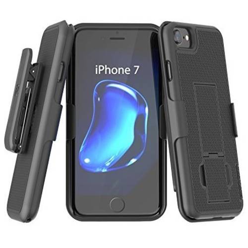 En케이스d 아이폰 8/ 아이폰 SE 벨트 Clip 케이스 (2020) DuraClip 슬림 호환 Holster 쉘 Combo (w/ 고무 그립 Finish) Matte 블랙