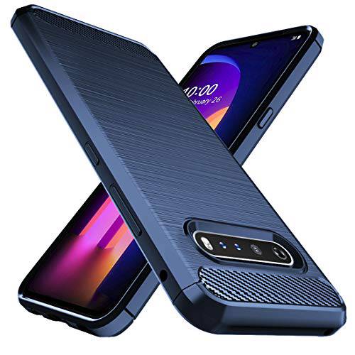 Osophter for LG V60 ThinQ 케이스, LG V60 케이스 Shock-Absorption 유연한 TPU Rubber Full-Body Protective 폰 커버 for LG V60 ThinQ(Blue)