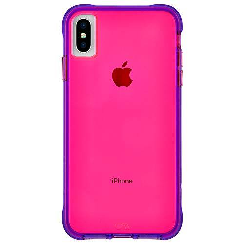 케이스-Mate -  아이폰 Xs 맥스 케이스 - 내구성 -  아이폰 6.5 - Pink/ 퍼플 Neon (CM041192-00)