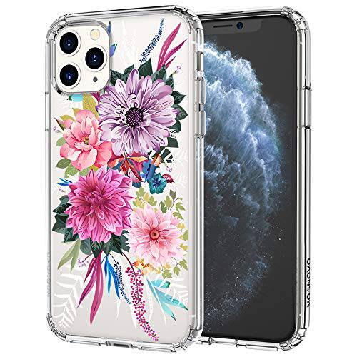 MOSNOVO 아이폰 11 프로 맥스 케이스, Blossom 플로럴 플라워 패턴 클리어 Design 투명 비닐 하드 후면 케이스 with TPU 범퍼 프로tective 케이스 커버 for 애플 아이폰 11 프로 맥스 (2019)