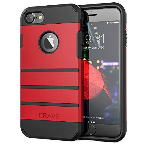 Crave 아이폰 8 케이스 아이폰 7 케이스 강력 방지 Heavy-Duty 프로텍트 케이스 애플 아이폰 8 7 4.7 인치 - Red for