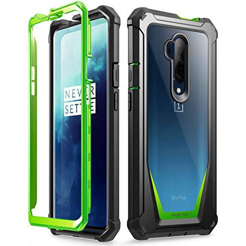 Poetic 가디언 Series Designed for OnePlus 7T 프로/ OnePlus 7 프로 케이스, Full-Body 하이브리드 충격방지 범퍼 커버 with Built-in-Screen Protector, Green/ 클리어