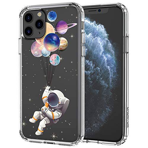 MOSNOVO 아이폰 11 프로 맥스 케이스, Astronaut Planet 패턴 투명 Design 반투명 Plastic 하드 등 케이스 포함 TPU 범퍼 Protective 케이스 커버 for 애플 아이폰 11 프로 맥스 (2019)