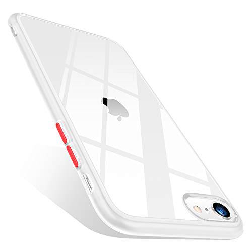 TORRAS 투명 아이폰 SE 2020 케이스/ 아이폰 8 케이스/ 아이폰 7 케이스, [Cute Buttons] 반투명 등 포함 소프트 엣지 Slender 케이스 Designed for 아이폰 SE 2020& 7/ 8, 화이트